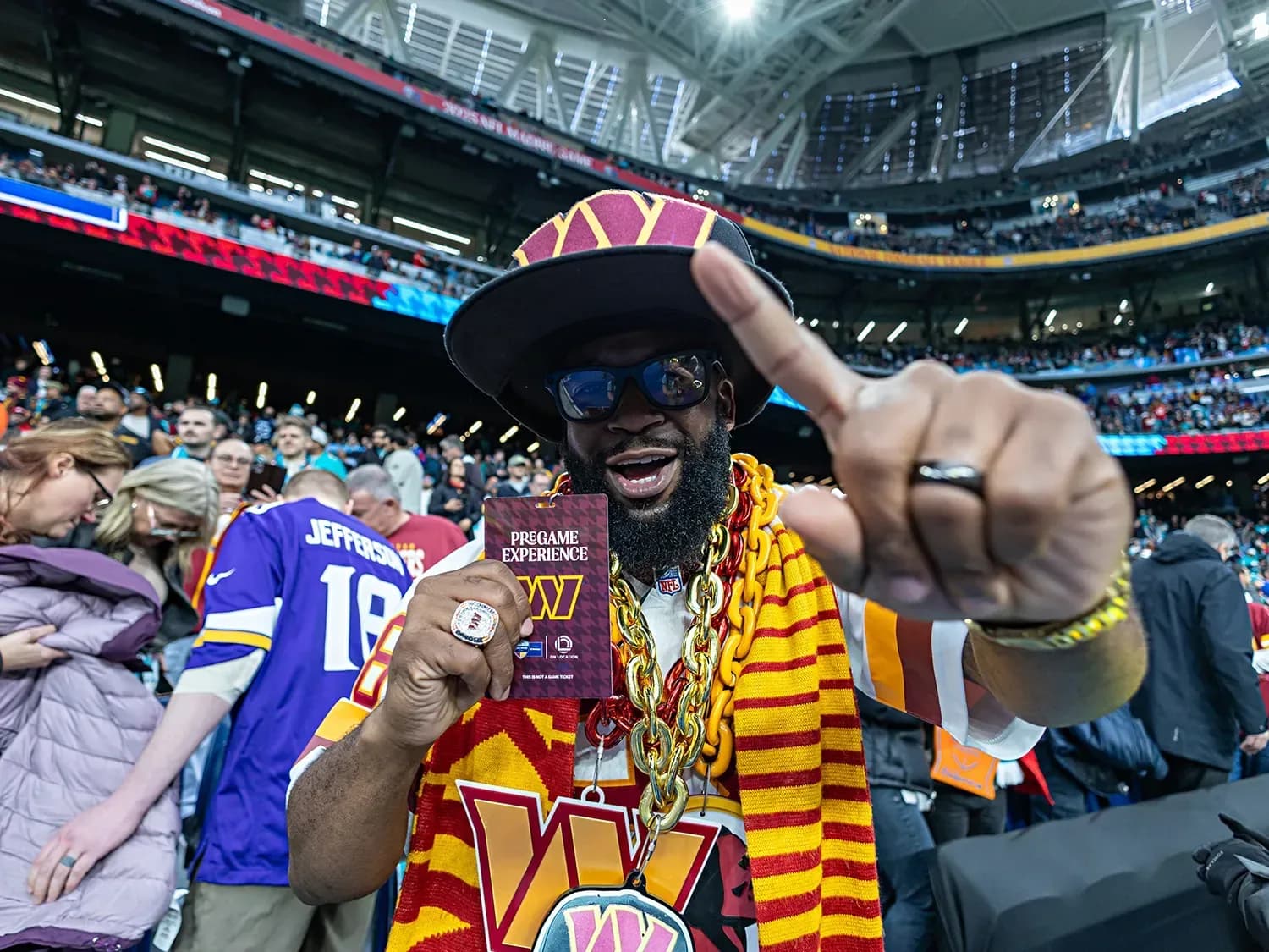 Fans in the stands at an NFL international game